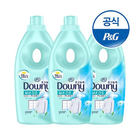 [다우니]다우니 초고농축 섬유유연제 실내건조삶음파워 1L 3개
