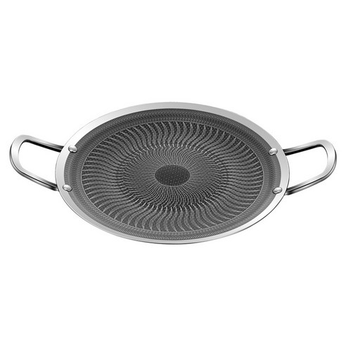 Maxinsk 대형 스텐리스 그리들 가정용 IH 인덕션 가스렌지 캠핑 그리들팬, 38CM, 2개