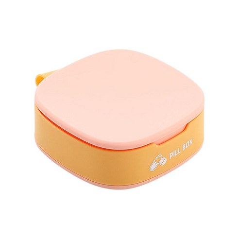 보관용 휴대용 알약 상자 햇빛 방지 깨끗한 소형, 오렌지 핑크, 7.7x7.7x2.9cm, 실리콘 PP
