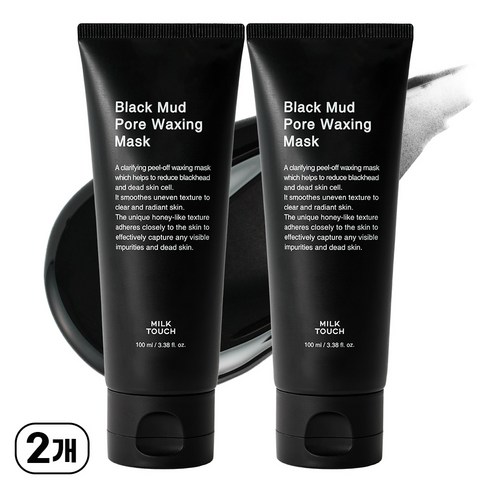 밀크터치 블랙 머드 포어 모공 피지 왁싱 마스크 100ml, 2개