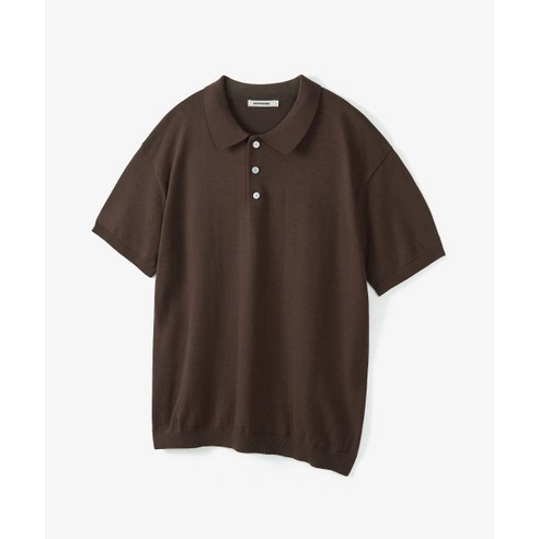 엑스컨테이너 EXC 쿨 카라 하프 니트 BROWN