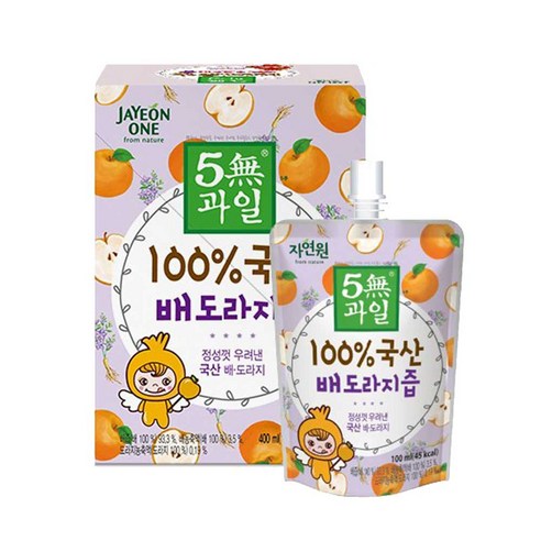 5無 100% 국산 배도라지즙 100ml x4