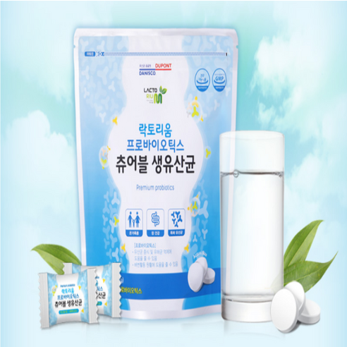 [락토리움]프로바이오틱스 츄어블 생유산균 1500mg x 60정(개별포장) 우유맛, 1개