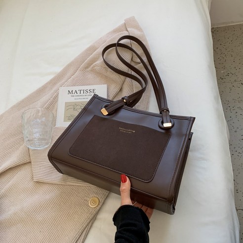 온라인 레드 패션 빈티지 가방 트렌드 체크 핸드백 숄더 겨드랑이 가방