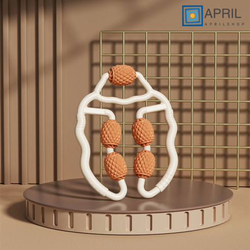 APRILSHOP 다리 마사지 롤러 롤러 마른 다리 강화 판다리 근육 이완 전문 헬스 기구 가정용 폼롤러 슈트, 아이보리, 환형안마기