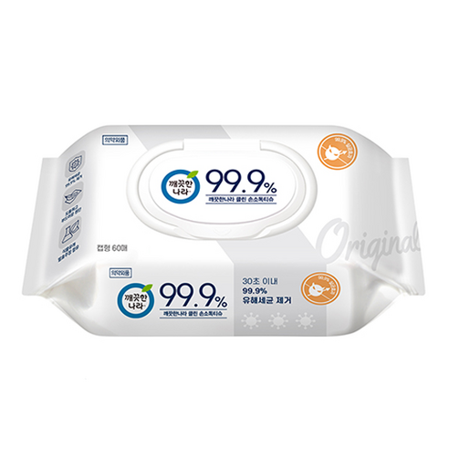 99.9% 항균력으로 지키는 깨끗한 손, 깨끗한나라 손소독티슈