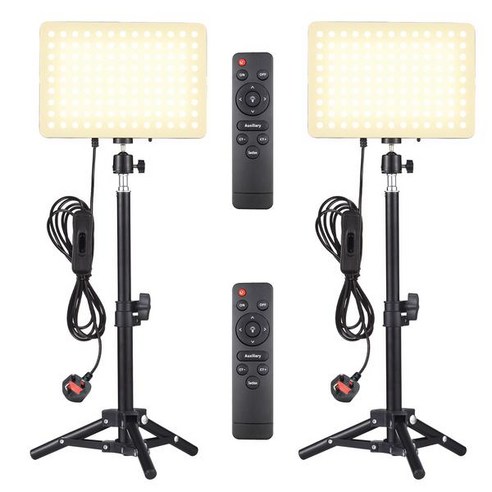 지속광조명 LED 비디오 라이트 키트 사진 필 패널 라이브 스트리밍 화상 회의용 밝기, EU, LED Video Light