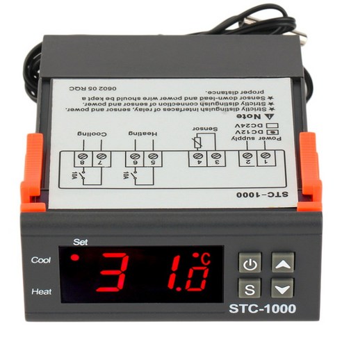 DC 12V 디지털 온도조절기 컨트롤러 제어기 STC-1000, 1개