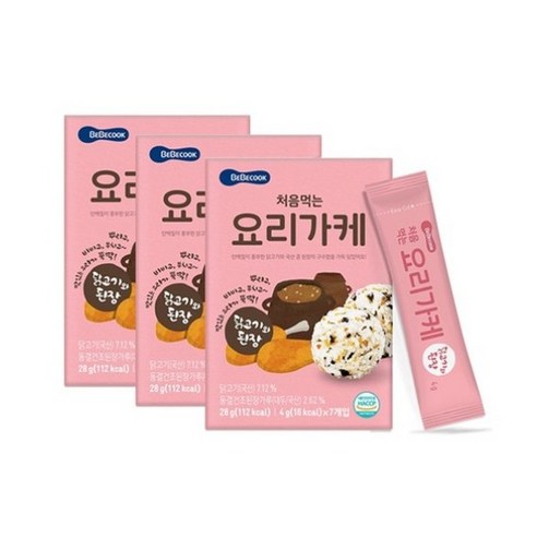 베베쿡 처음 먹는 요리가케, 닭고기와 된장, 28g, 3개