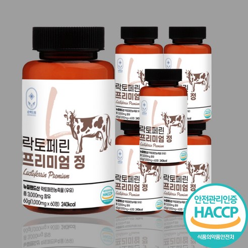 순백드림 초유 유산균 단백질 락토페린 프리미엄 정 3000mg, 60정, 6개