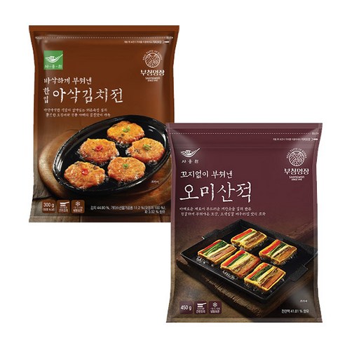 사옹원 아삭김치전 + 사옹원 오미산적, 300g, 2봉