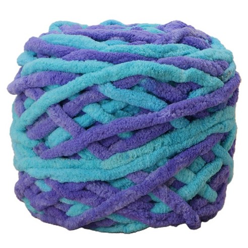 100g / 1ball 부드러운 면화 손 뜨개질 원사 chunky 짠 부피가 큰 크로 셰 뜨개질, 46 블루 세그먼트 염료
