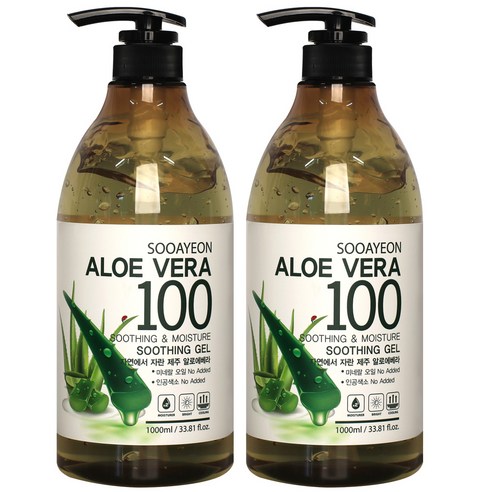 수아연 알로에베라 수딩젤, 1000ml, 2개