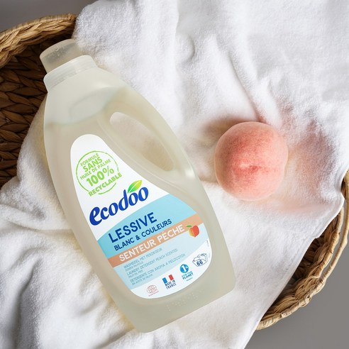 프랑스 감성, 에코두 피치향 세탁세제로 섬유 속까지 향긋함을 더하세요