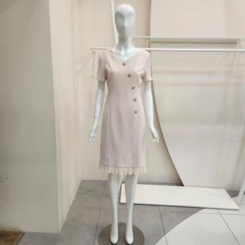 JJ JIGOTT JJ JIGOTT 버튼 포인트 플리츠 배색 원피스_K GL7M0OPP1