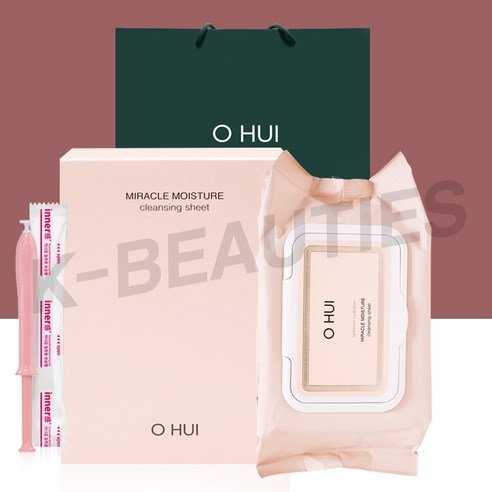 오휘 미라클 모이스처 클렌징 시트 증량 기획 쇼핑백 이너감 스페셜 세트, 100매 기획+쇼핑백+이너감, 1개