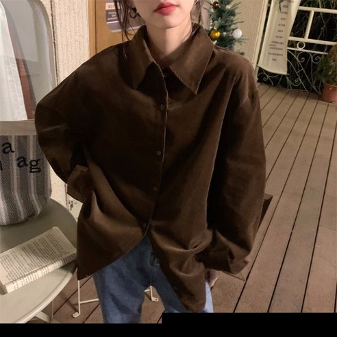 KORELAN 가을 겨울 어 배색 체크 니트 조끼 + 코듀로이 터틀넥 긴팔 셔츠 여성 트렌드
