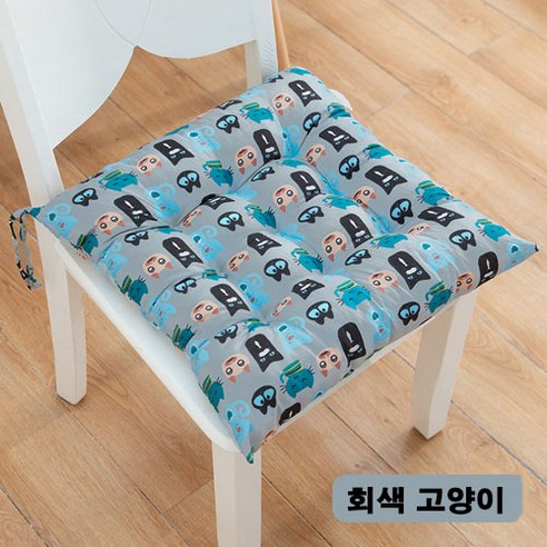 바닥과 의자용 부드러운 사각형 베개, 회색 고양이