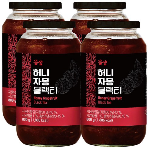 꽃샘 허니 자몽블랙티, 800g, 4개