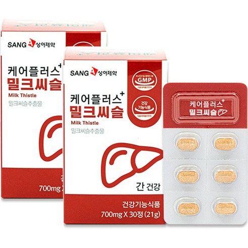 상아제약 케어플러스 밀크씨슬 21g, 30정, 2개