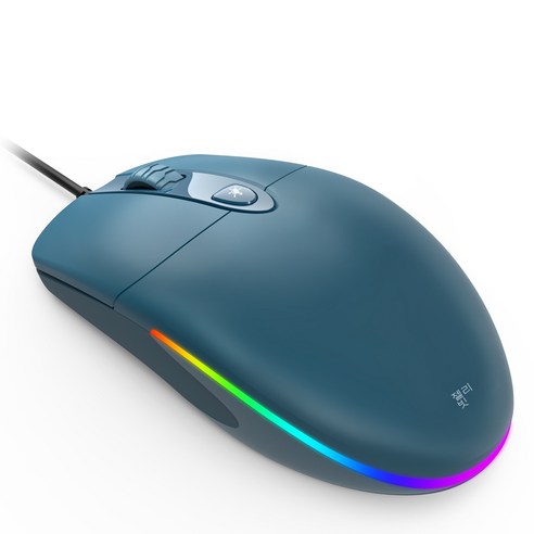 YJQ 젤리 빗 USB 유선 마우스 RGB 백라이트 광학 자동 컴퓨터 마우스 1600 인치 당 점 사무실 및 홈 마우스 Windows PC 노트북 데스크탑, Dark Blue, 하나