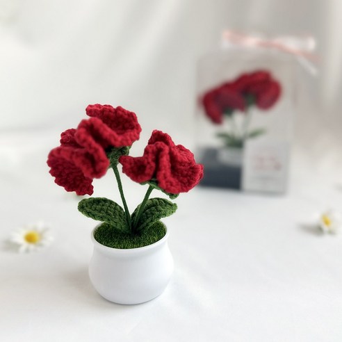 정성으로 피어난 손뜨개 카네이션, 시들지 않는 감동을 선물하세요.