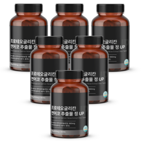 라이크잇 프로테오글리칸 연어코연골추출물 600mg 프리테오글리칸 식약처인증 HACCP, 6개, 360정