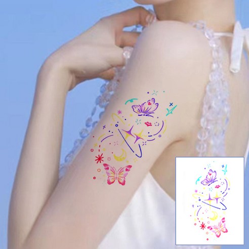 젤루나 귀여운 일러스트 컬러 바디 판박이 타투 스티커 T-170~190, T172, 1개