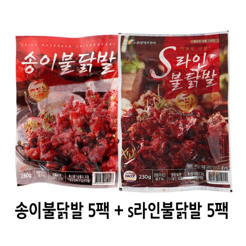 원앙에프엔비 송이불닭발 280gX5팩 + S라인불닭발 230gX5팩 / 천지농산, 5개, 280g