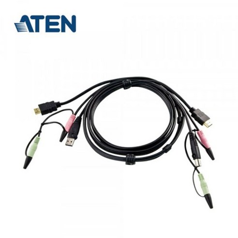 [ATEN] 에이텐 USB HDMI KVM 케이블 with 오디오 1.8M [2L-7D02UH]