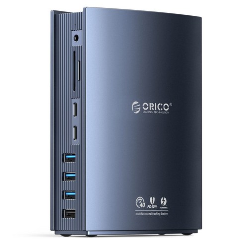 orico Thunderbolt 3 도킹 스테이션 15-in-1 usb 전원 공급 지원 40gbps 고속 데이터 전송 4k 60hz 지원 포트 잭