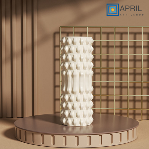 APRILSHOP 다리 마사지 롤러 롤러 마른 다리 강화 판다리 근육 이완 전문 헬스 기구 가정용 폼롤러 슈트, 아이보리, 늑대이빨 30cm