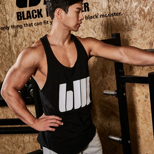 블랙몬스터핏 DEEP CUT TANK TOP 나시