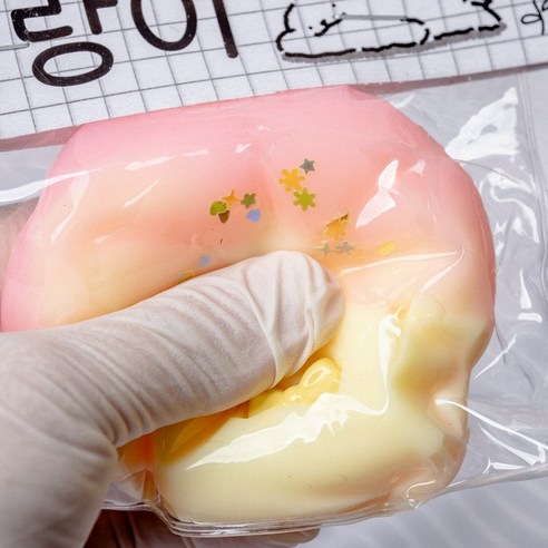 [이거쩌거] 발바닥 쫀득 말랑이 스트레스해소, 1개, 50g, 파스텔 핑크
