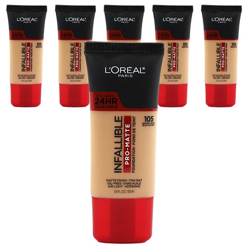 로레알파리 인팰러블 프로-매트 업 투 24HR 파운데이션, Natural Beige, 6개