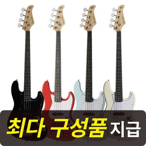 고퍼우드 베이스기타 J-classic II 입문용 연습용 풀구성품, BLACK200B(젯 블랙), 1개 콜트ac12