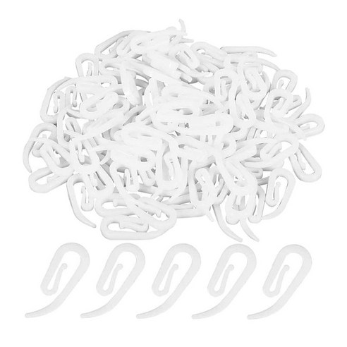 50/100Pcs 플라스틱 커튼 후크 창 커튼 도어 커튼 및 샤워 커튼 화이트 커튼 후크 핀