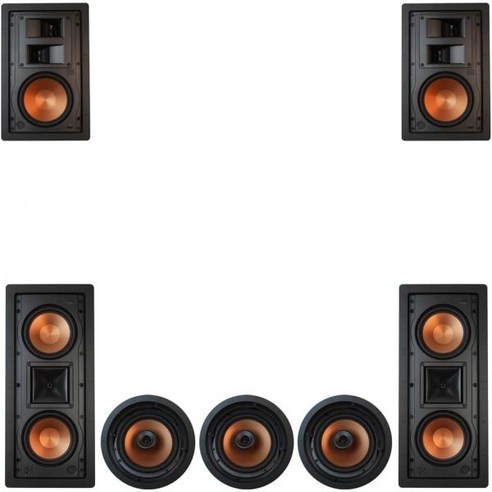 Klipsch 7.0 in-Wall System with 3 CDT-5800C II 2 R-5502W R-5650S, Klipsch 7.0 in-Wall System wit