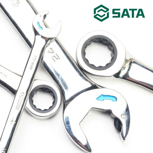 SATA 더블라쳇기어렌치 13mm 스패너 양구 렌치, 1개