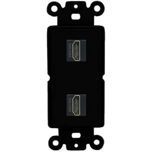 벽면 콘센트 오디오 비디오 RiteAV HDMI 벽판 2포트 - 로커 블랙