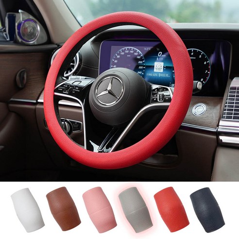 깔끔더하기 자동차 논슬립 실리콘 핸들커버 카바, 1개, 그레이