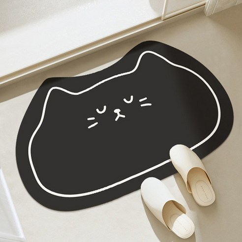 코스모999 강력뽀송 고양이 빨아쓰는 규조토 발매트, 블랙