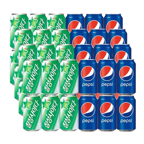 칠성사이다 업소용 355ml 24입+펩시콜라 업소용 355ml 24입, 칠성사이다 업소용 355ml 24입+펩시콜라 업소용 3, 1세트