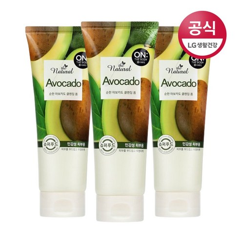 온더바디 더내추럴 순한 아보카도 클렌징폼 200g, 3개