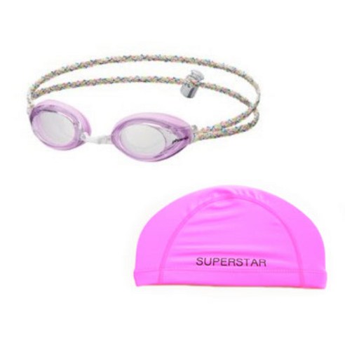 피닉스 아동 패브릭수경 PN 508J FB + 스판수모 SET, Violet + Pink, 1개
