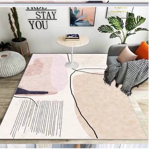 현대 심플한 북유럽풍 카펫 거실 탁자 침실 카펫 견본실 직사각형 아메리카노 카펫 쿠션, PO2