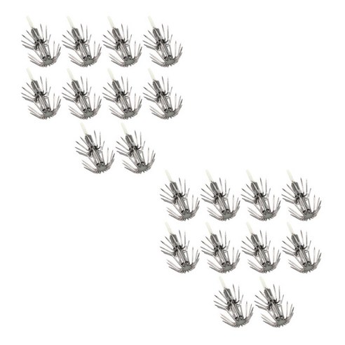 20pcs 빛나는 오징어 후크 Egi Jigs Hook 하드 미끼 밤 낚시 태클, 3.2x1.6cm, 실버, 스테인레스 스틸