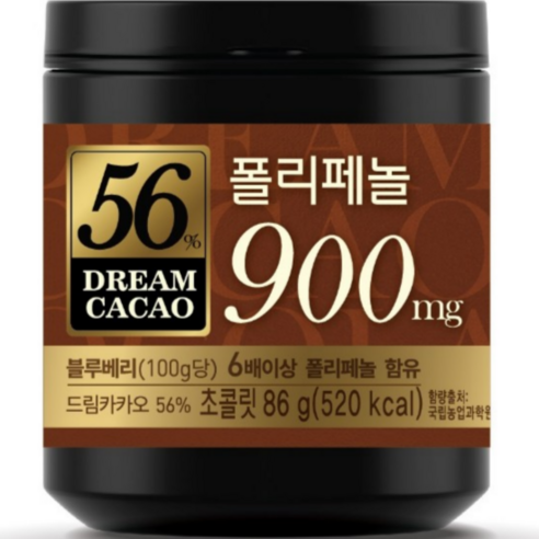 달콤한 다크초콜릿의 유혹 드림카카오 56%, 86g, 12개