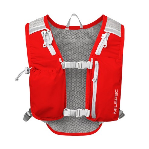 밀스펙 NEW 초경량 트레일러닝 조끼 베스트 마라톤 조깅 러닝 백팩, 레드, 1개