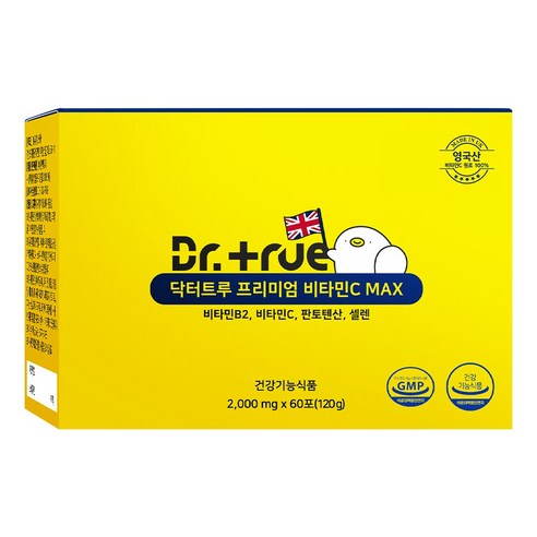 닥터트루 프리미엄 DSM 비타민C MAX 고함량 비타민씨 분말 비타민B2 판토텐산 셀렌 60p, 1개, 60회분